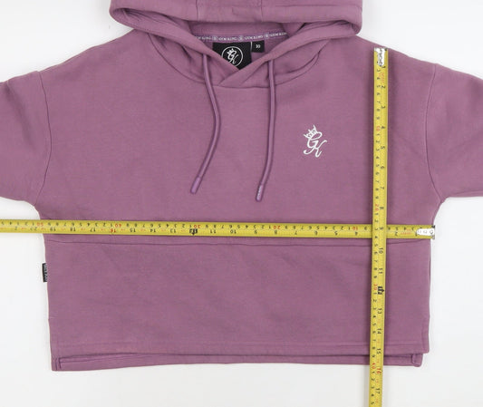Gym King Women Purple Cropped Pullover Hoodie Size 10 Cotton Blend