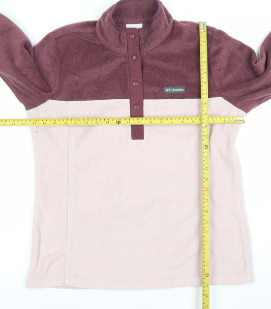 Columbia Womens Purple Beige Fleece Pullover Sweatshirt Size 7