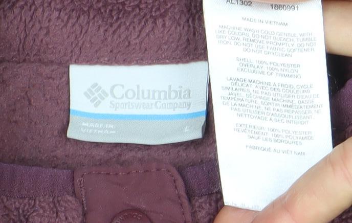 Columbia Womens Purple Beige Fleece Pullover Sweatshirt Size 7