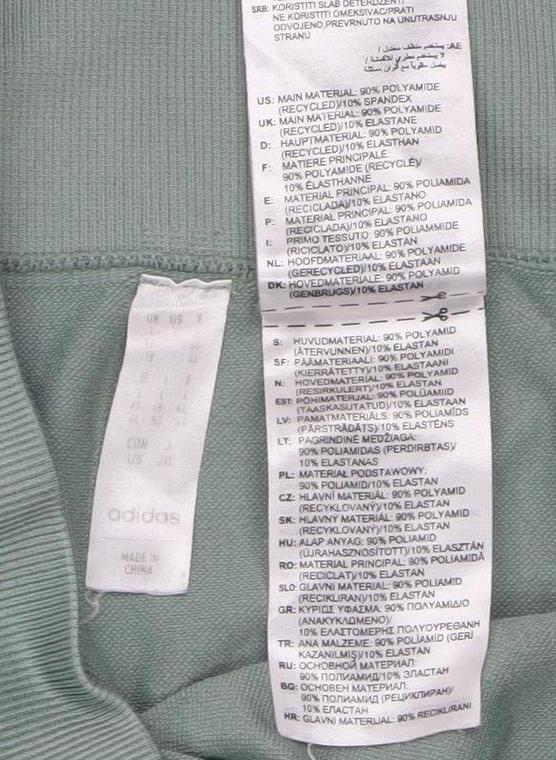 Adidas Womens Green Seamless Leggings M Compression Stretch Fitness