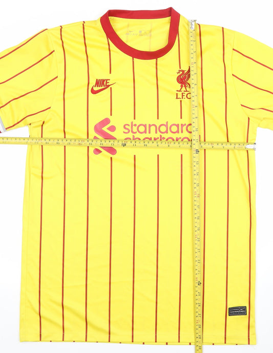 Nike Men's Yellow Liverpool FC Dri-FIT Football Jersey T-Shirt XL