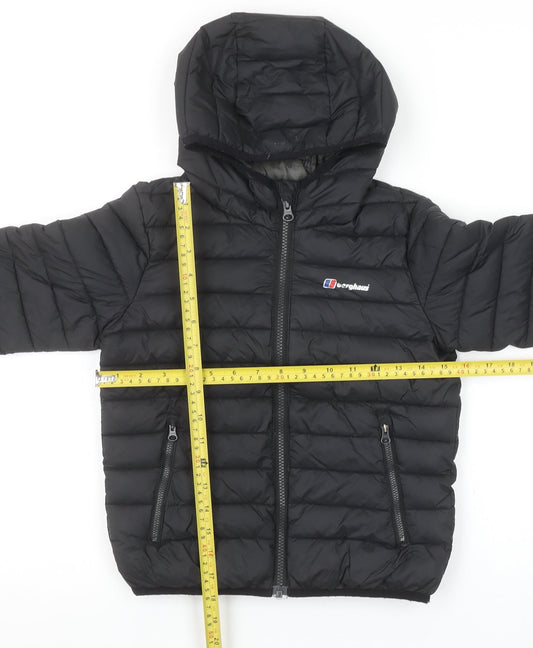 Berghaus Boys Black 5-6 Years Hooded Puffer Jacket Lightweight Winter Coat