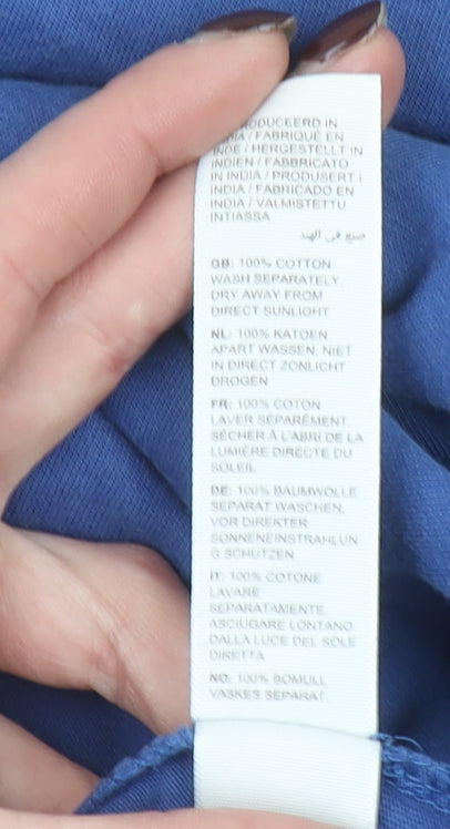 FatFace Women Blue XL Cotton Crew Neck Short Sleeve T-Shirt