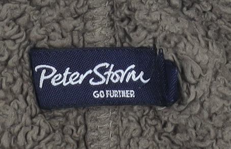 Peter Storm Men's Brown Fleece Pullover Sweatshirt Size L 1/2 Zip Outdoor