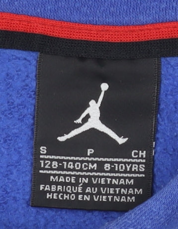 Additional view of Nike Air Jordan boys’ blue hoodie 8-10 years pullover fleece sweatshirt