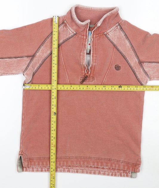 Fat Face Girls Pink 1/4 Zip Cotton Track Jacket 6-7 Years