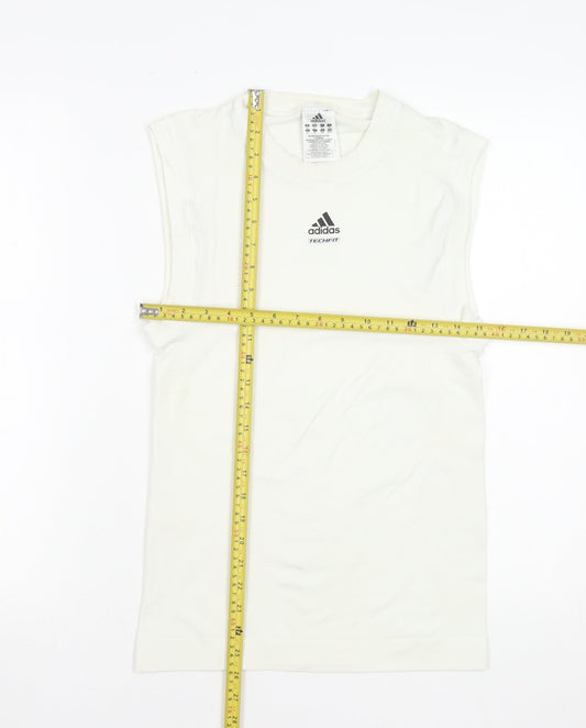 Adidas Women’s White Techfit Sleeveless Tank Top XL Climalite Activewear