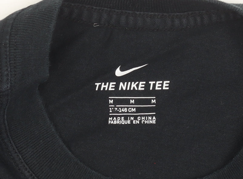 Nike Girls Black Dance Graphic T-Shirt Size 146cm M