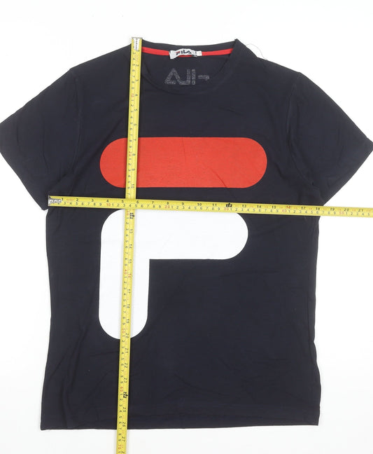 FILA Mens Blue Short Sleeve Crew Neck Graphic T-Shirt Size M
