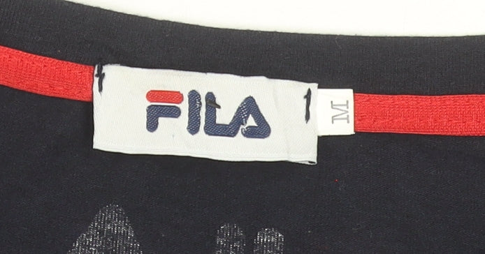 FILA Mens Blue Short Sleeve Crew Neck Graphic T-Shirt Size M