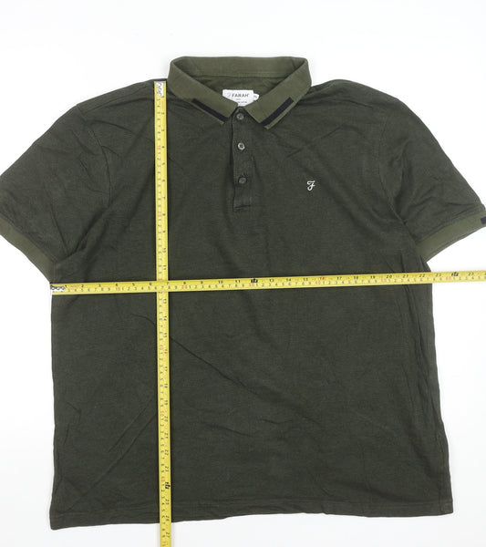 Farah Men's Green 2XL Cotton Modern Fit Polo Shirt