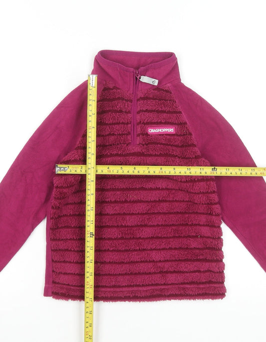 Craghoppers Girls Pink Fleece 1/2 Zip Pullover Sweatshirt Age 5-6