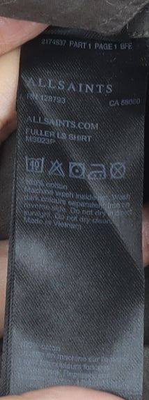 AllSaints Men's Brown Slim Fit Long Sleeve Button-Up Shirt Size S