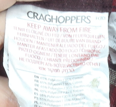 Craghoppers Men's Red Plaid Button-Up Flannel Shirt XL