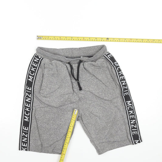 McKenzie Boys Grey Sweat Shorts 12-13 Years Regular Fit Drawstring Pockets