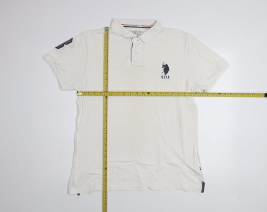 U.S. Polo Assn. Men's White Regular Fit Cotton Polo Shirt XL