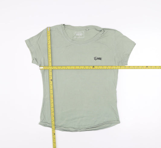 Diesel Men's Green Cotton Crew Neck Short Sleeve T-Shirt Size S