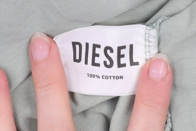 Diesel Men's Green Cotton Crew Neck Short Sleeve T-Shirt Size S