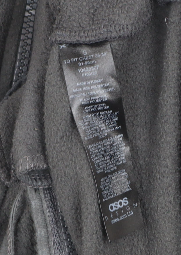 Additional view of ASOS DESIGN Men's Black Fleece Zip Jacket, size S