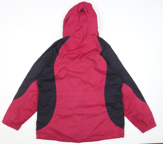 Peter Storm Womens Red Black Hooded Waterproof Rain Jacket Size 16