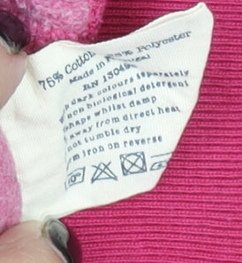 Jack Wills Womens Pink Full Zip Hoodie UK 10 Cotton Blend