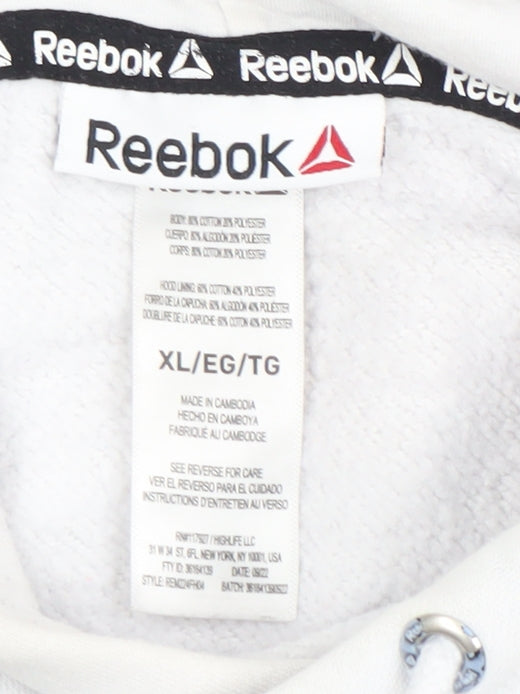 Reebok Men's White XL Pullover Hoodie with Logo
