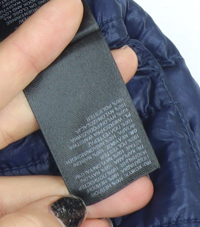 The North Face Women's Blue Hooded Quilted Puffer Jacket Size M