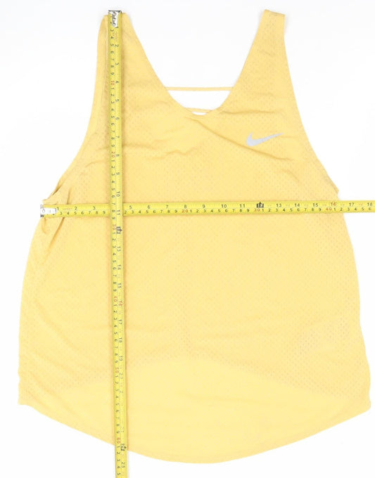 Nike Women's Yellow Running Dri-FIT Racerback Tank Top Size S