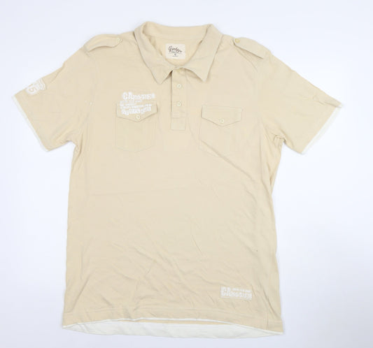 Vintage Edition Urban Spirit Men's Beige Polo Shirt XL 100% Cotton