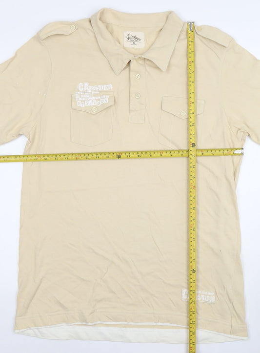 Vintage Edition Urban Spirit Men's Beige Polo Shirt XL 100% Cotton
