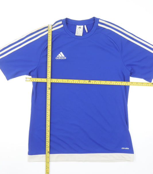 Adidas Men's Blue Climalite Short Sleeve Jersey T-Shirt M