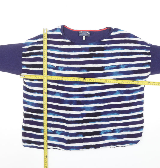 Joules Women Blue Striped Long Sleeve Tunic Knit Top Size 14