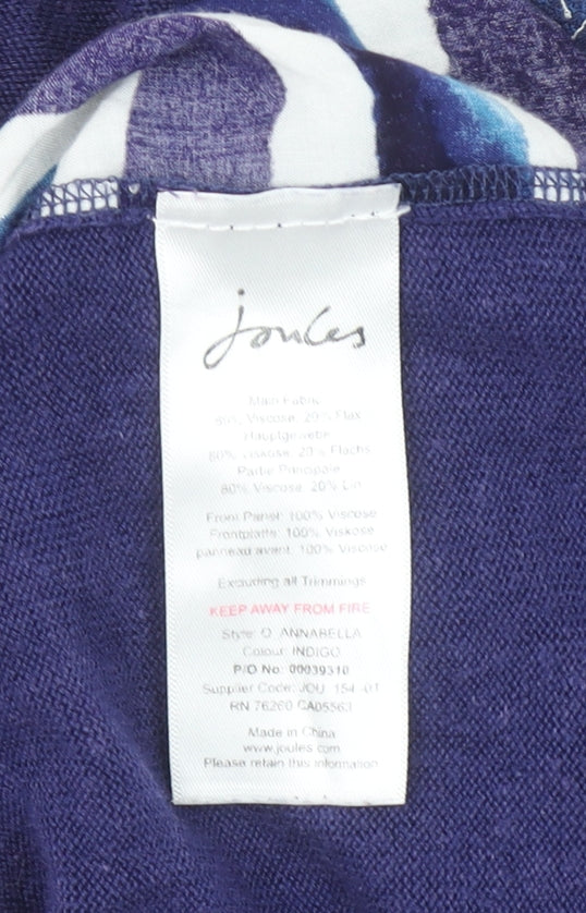 Joules Women Blue Striped Long Sleeve Tunic Knit Top Size 14