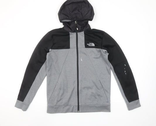 The North Face Boys Grey XL Full Zip Hoodie Outdoor Fleece Jacket