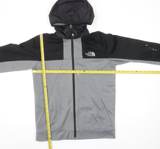 The North Face Boys Grey XL Full Zip Hoodie Outdoor Fleece Jacket