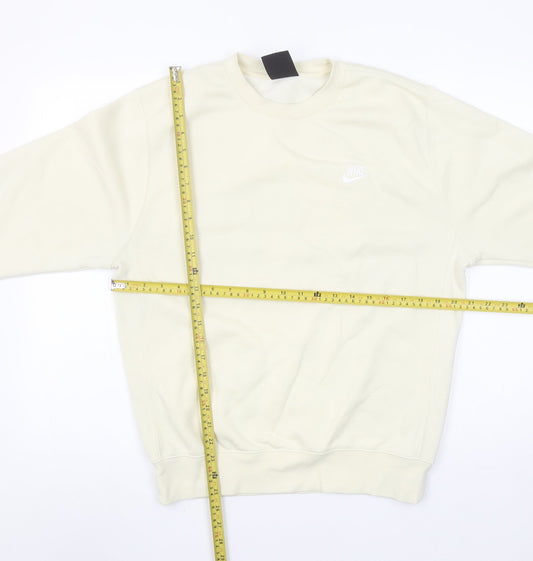 Nike Women's Beige Cotton Blend Crew Neck Sweatshirt Size S