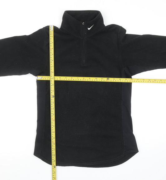 Nike Womens Black Fleece 1/4 Zip Pullover Sweatshirt Size S (4-6)