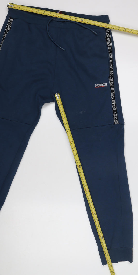 McKenzie Mens Blue XL Jogger Sweatpants Tapered Tracksuit Bottoms