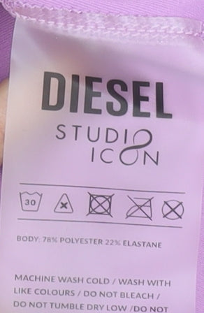 Diesel Women’s Purple Long Sleeve Cropped Active Top Small