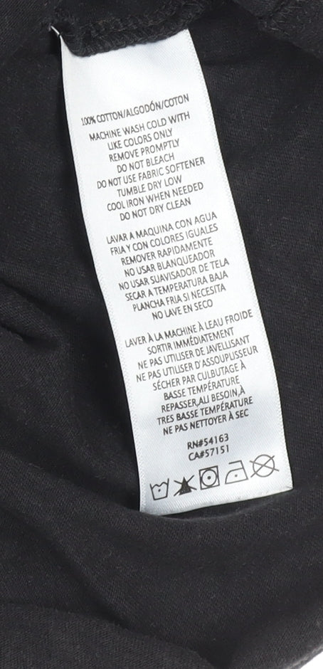 Calvin Klein Performance Womens Black V-Neck Cotton Active T-Shirt Size XL