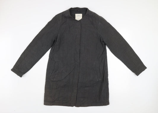 Womens UK Size 8 Regular Seasalt Cornwall Grey Linen Blend Coat