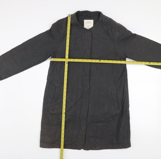 Seasalt Cornwall Women's Grey Linen Blend Long Coat UK 8