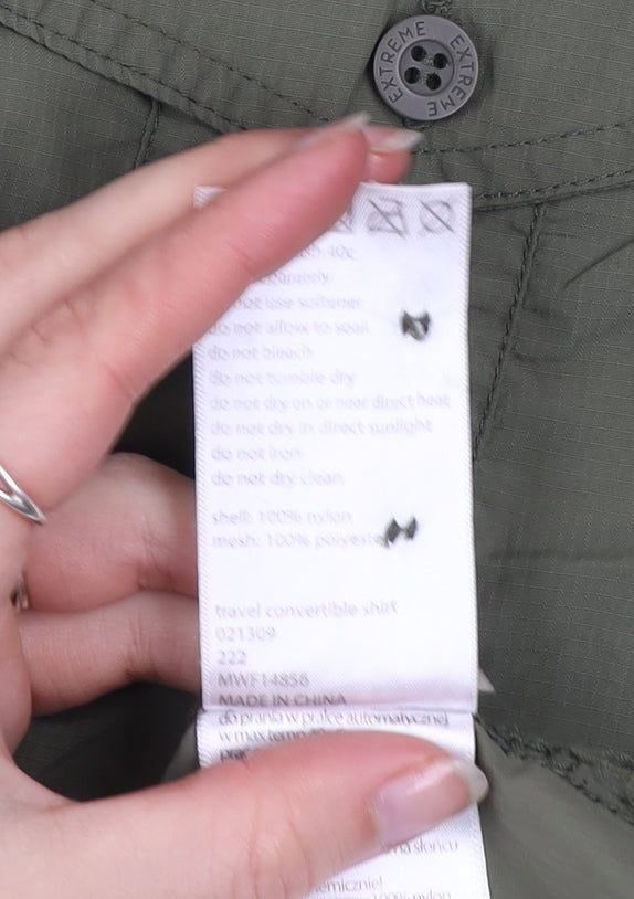 Mountain Warehouse Men's Green XL Button-Up Nylon Travel Shirt