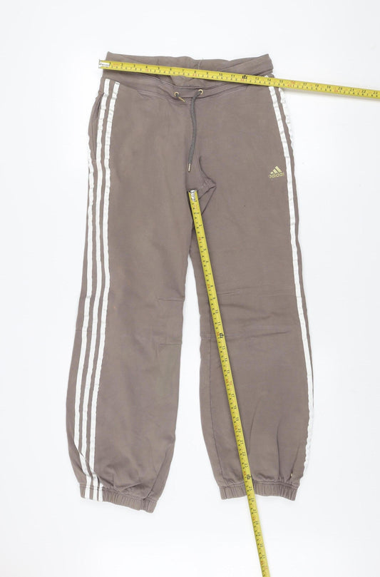 Adidas Womens Brown Jogger Trousers Size 10 Cotton Blend Activewear