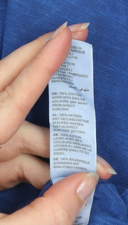 Fat Face Men's Blue Cotton Long Sleeve Henley Shirt M