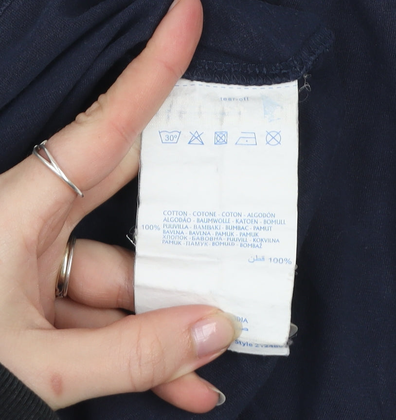 Champion Men’s Blue Cotton Crew Neck Short Sleeve T-Shirt - Large