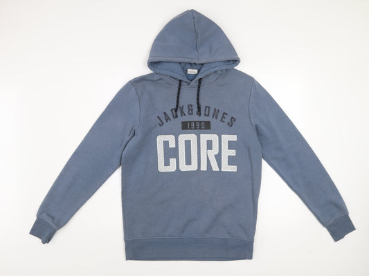 Mens UK M Regular JACK & JONES Blue Pullover Hoodie