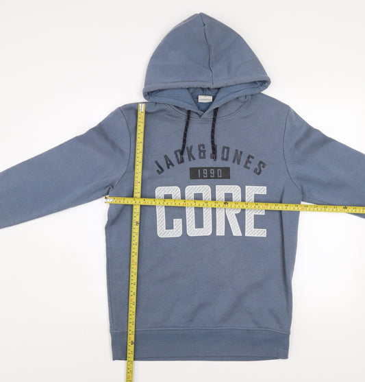 Mens UK M Regular JACK & JONES Blue Pullover Hoodie