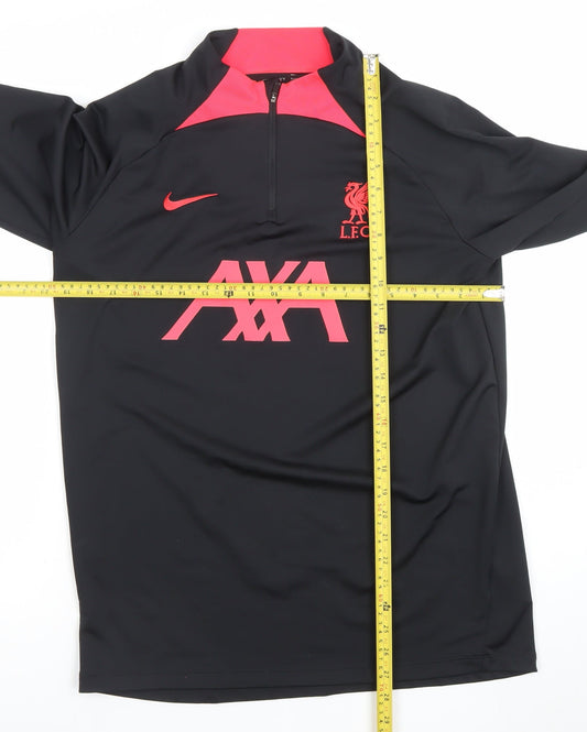 Nike Men’s Black L Liverpool FC Dri-FIT 1/4 Zip Slim Fit Football Top
