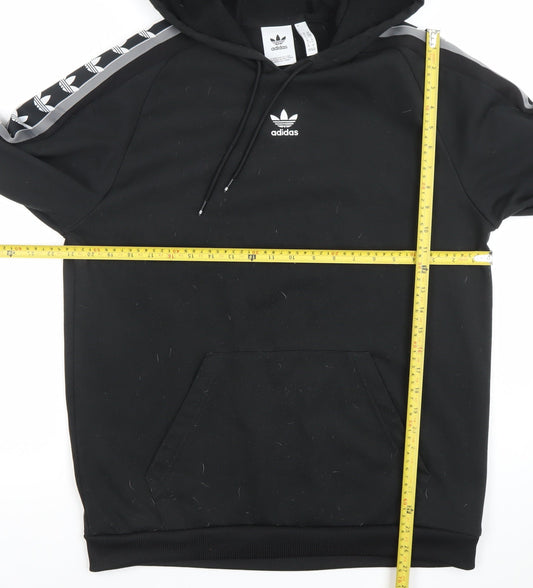 Adidas Mens Black Pullover Hoodie Medium Sports Fleece Regular Fit